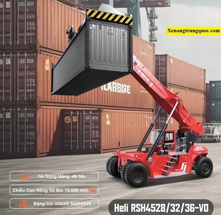 Xe nâng kẹp container heli