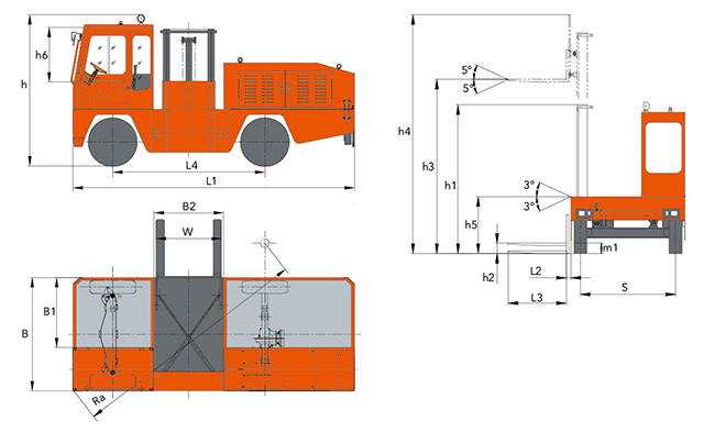 Thông số kỹ thuật xe nâng ngang heli Thông số kỹ thuật xe nâng ngang heli