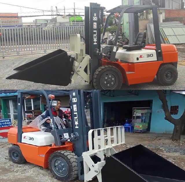 Xe nâng lắp gầu xúc Xe nâng lắp gầu xúc